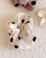 Satin Velvet Dot Scrunchie