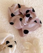 Satin Velvet Dot Scrunchie
