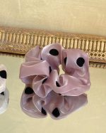 Satin Velvet Dot Scrunchie