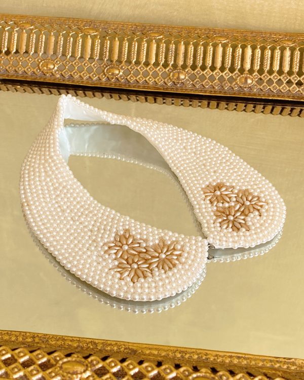 Vintage Pearl Flower Collar Necklace