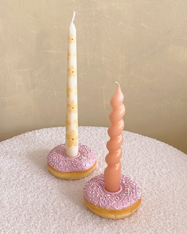Pink Donut Candle Holder