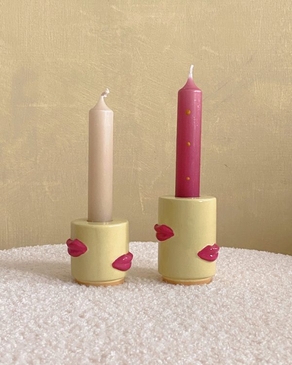 Pink Lips Candle Holder