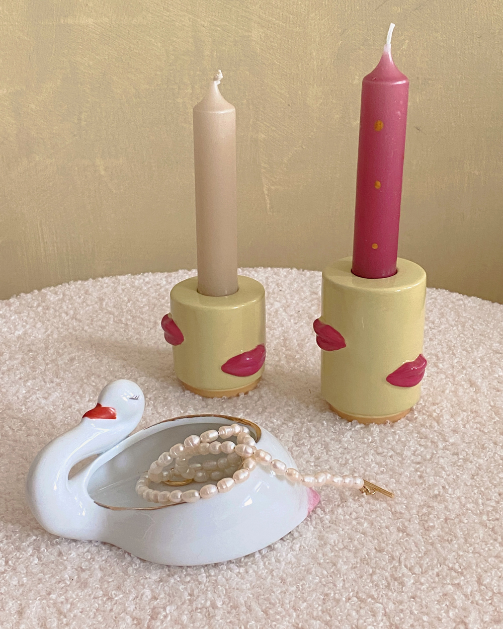 Pink Lips Candle Holder