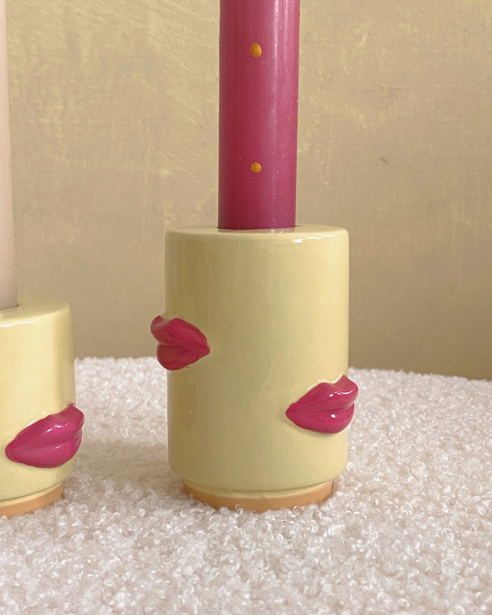 Pink Lips Candle Holder