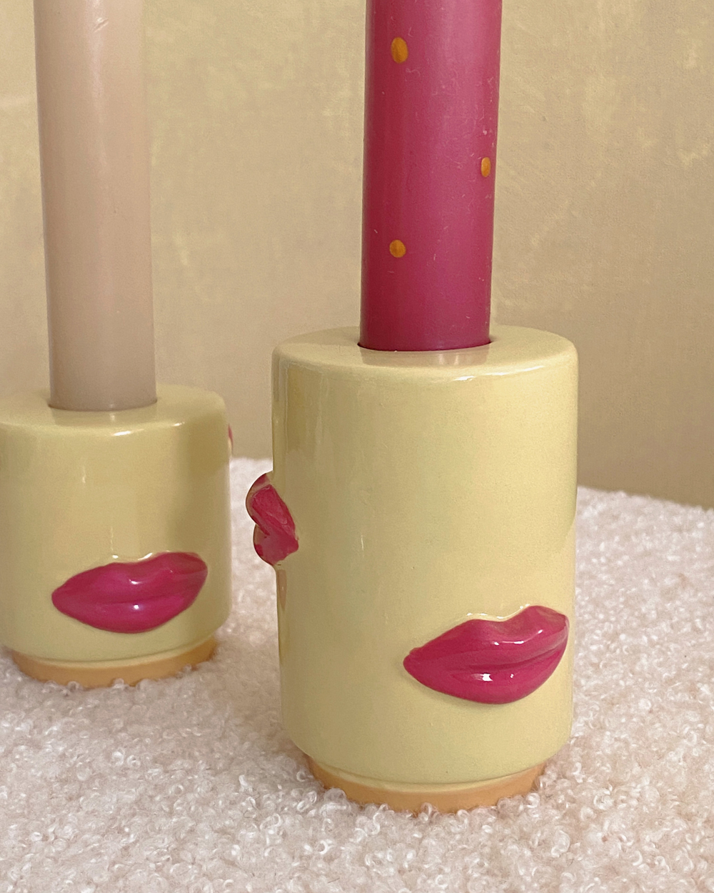 Pink Lips Candle Holder