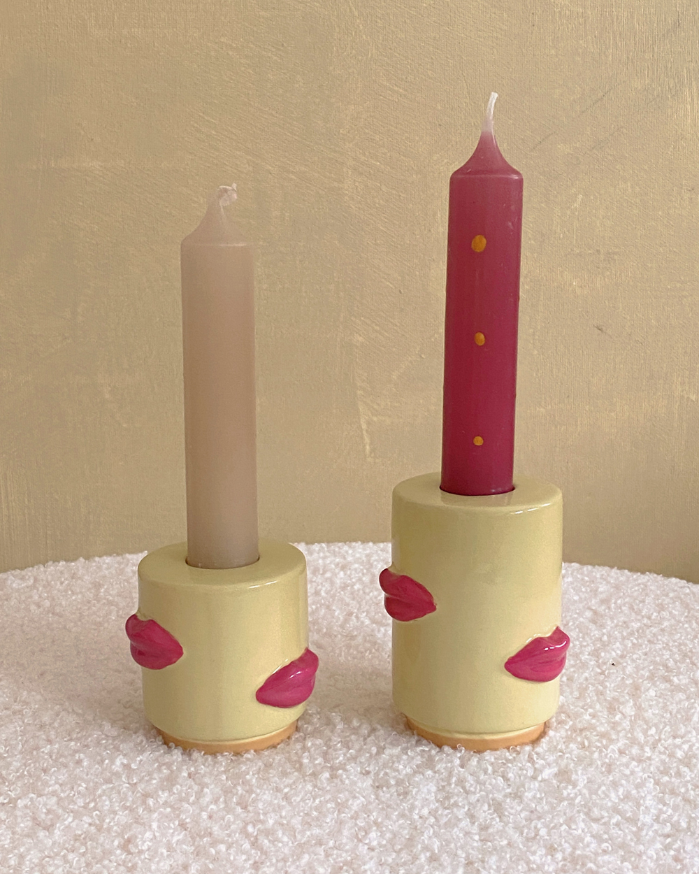 Pink Lips Candle Holder