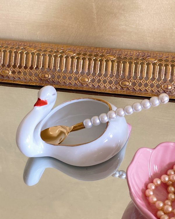 Vintage Swan Porcelain Trinket Dish