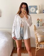 Cloud White Breezy Cotton Blouse