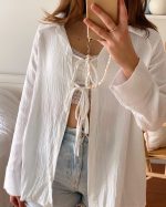 Cloud White Breezy Cotton Blouse