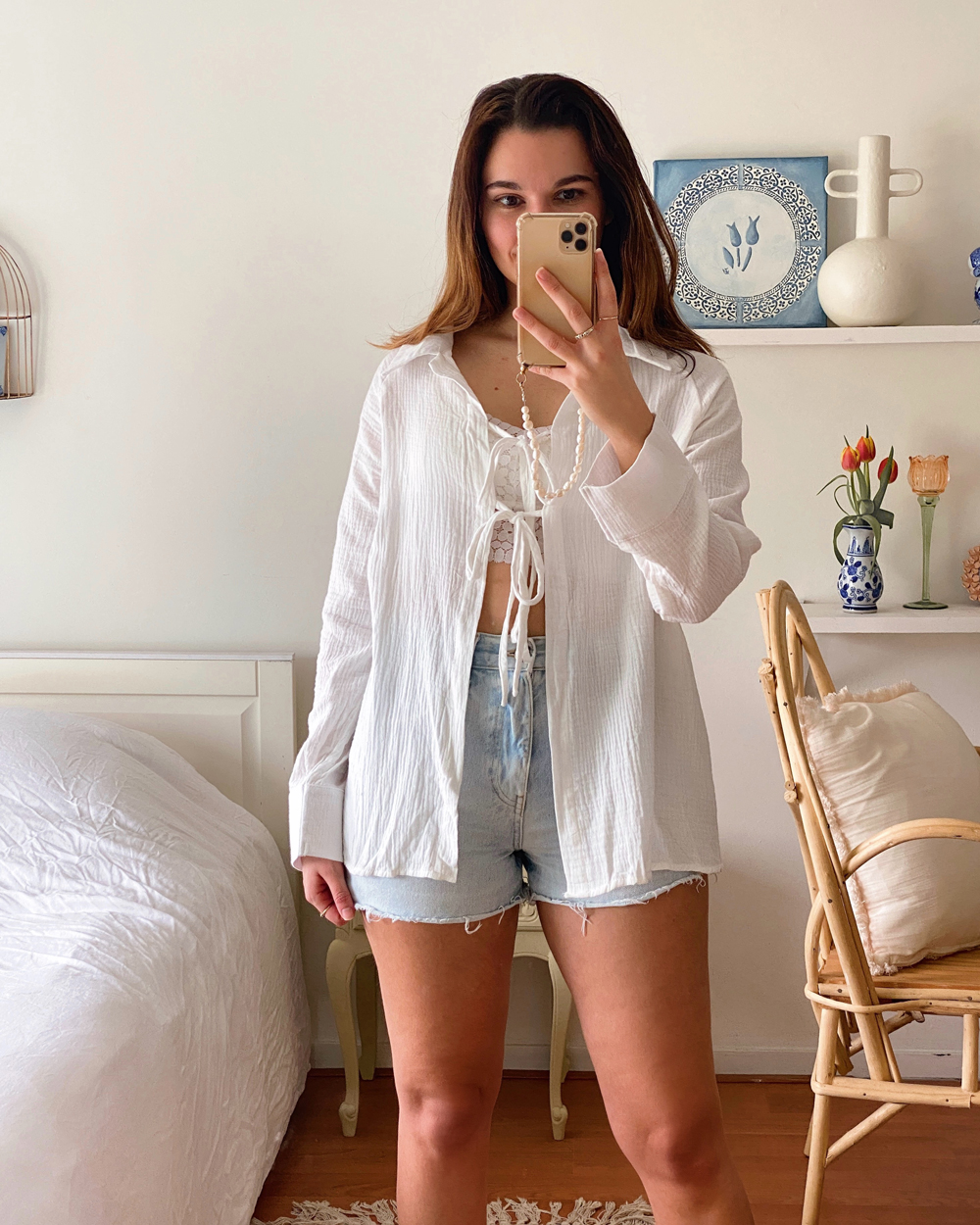 Cloud White Breezy Cotton Blouse