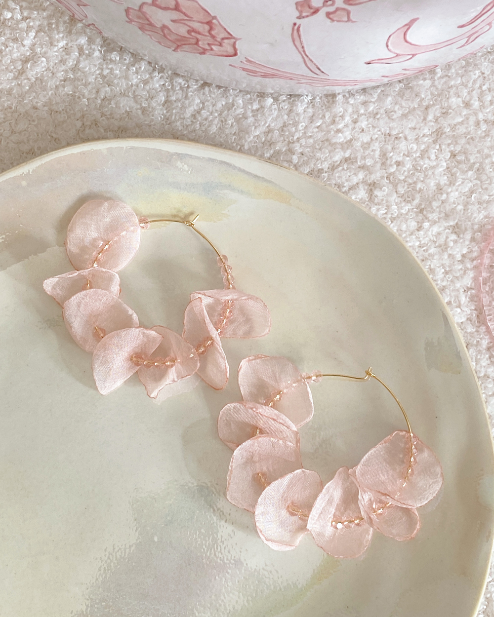 Dreamy Petal Cascade Hoop Earrings