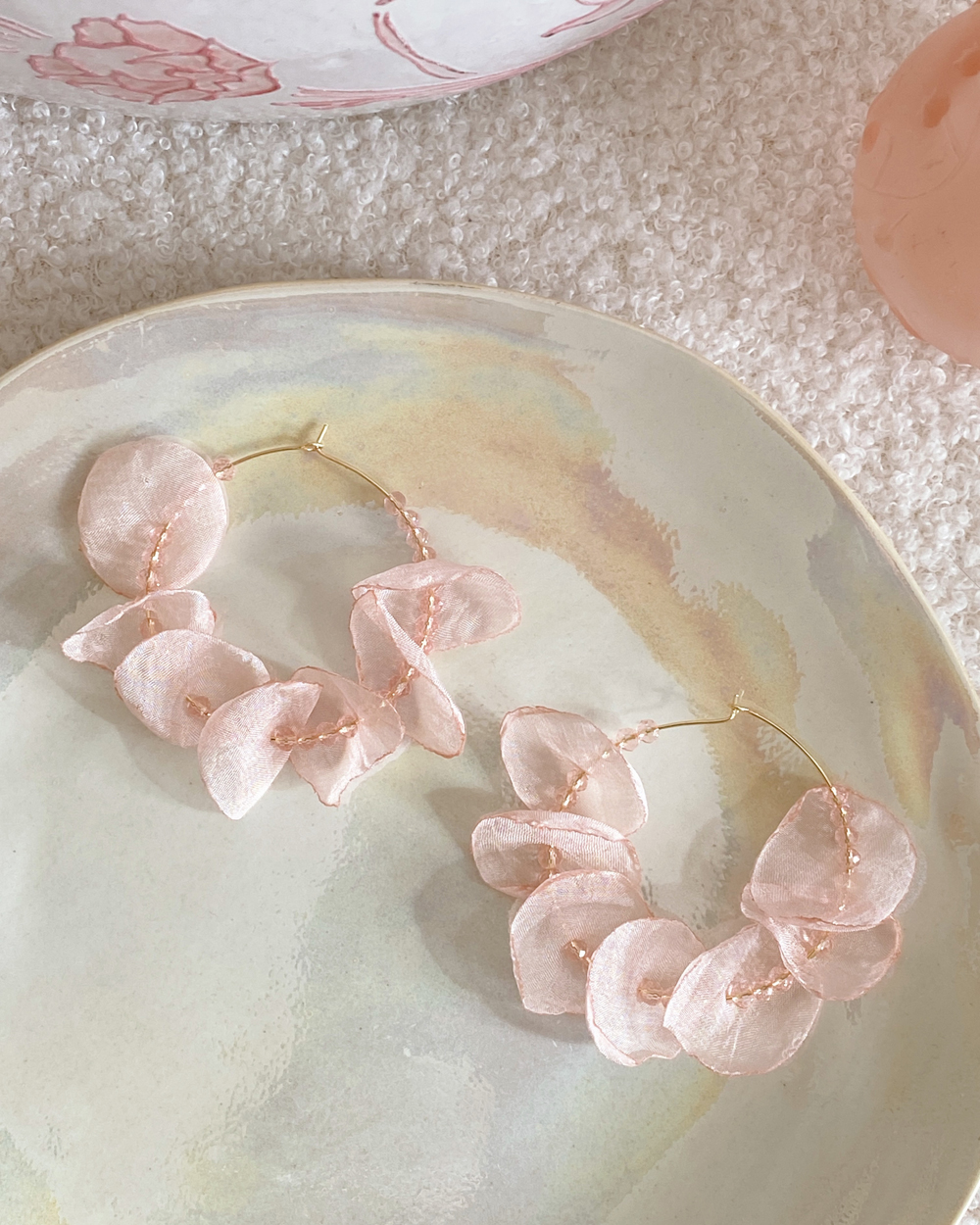 Dreamy Petal Cascade Hoop Earrings