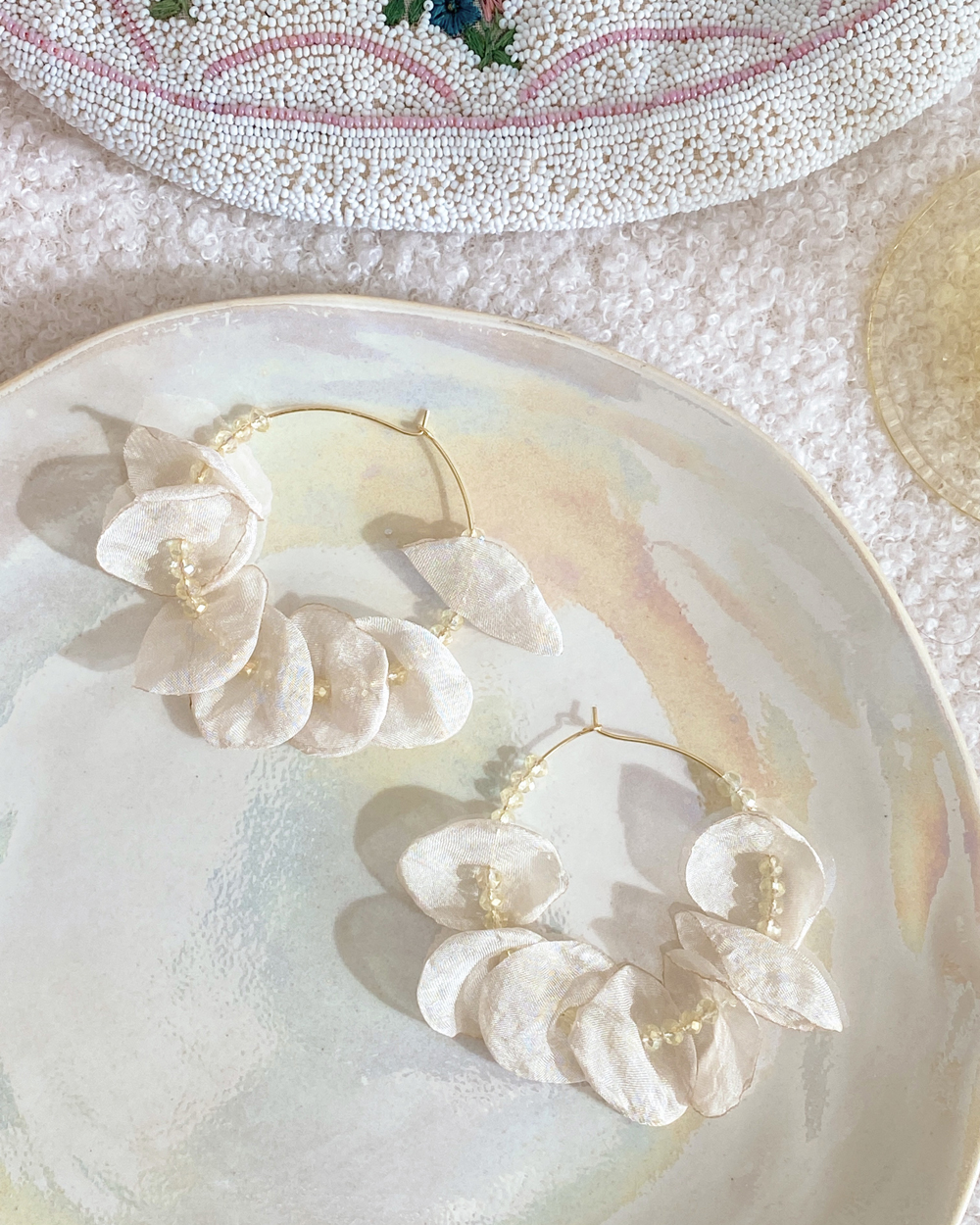 Dreamy Petal Cascade Hoop Earrings