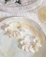 Dreamy Petal Cascade Hoop Earrings