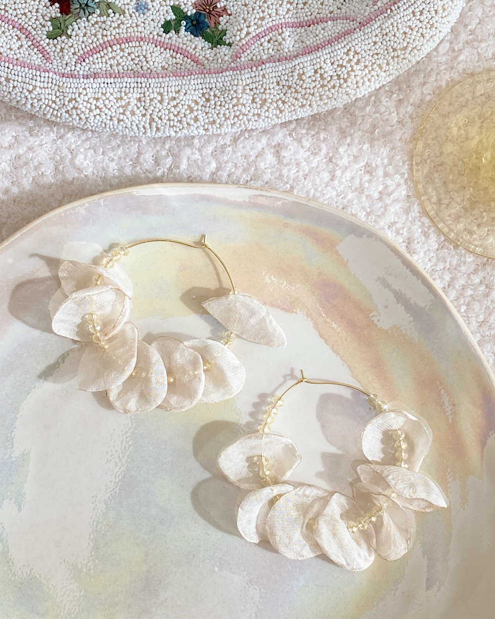 Dreamy Petal Cascade Hoop Earrings