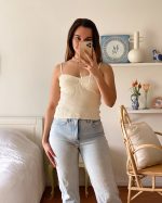 Ribbed Staple Top Ivory