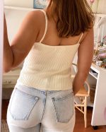 Ribbed Staple Top Ivory
