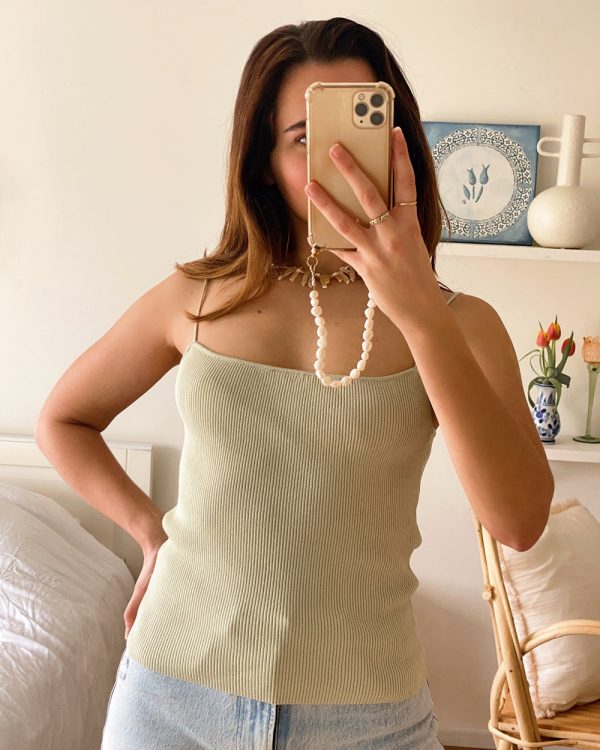 Ribbed Staple Top Sage