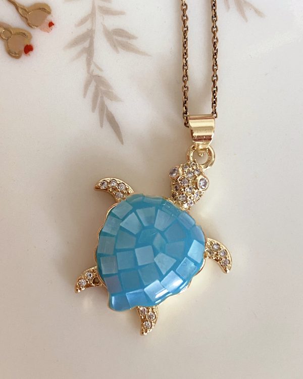 Turtle Golden Reef Pendant Necklace