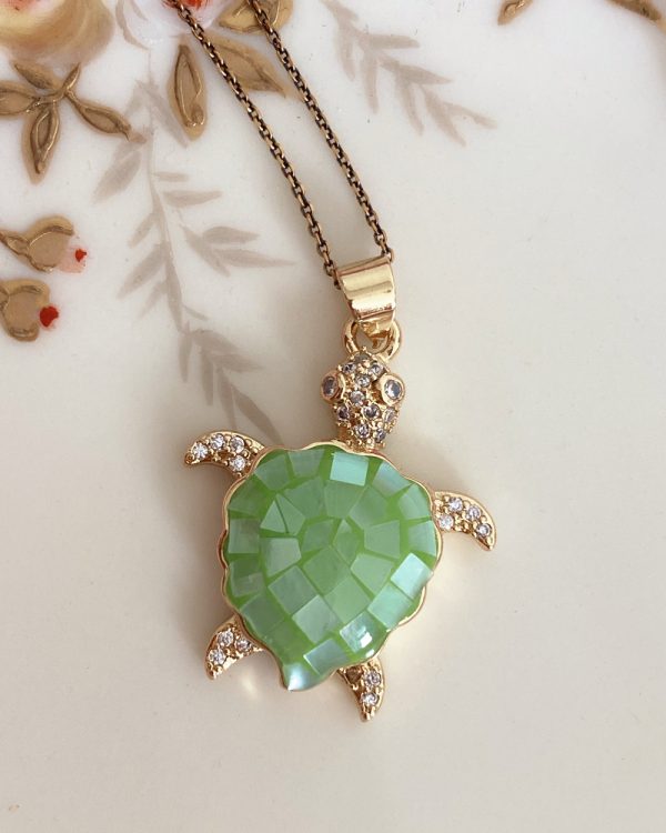 Turtle Golden Reef Pendant Necklace