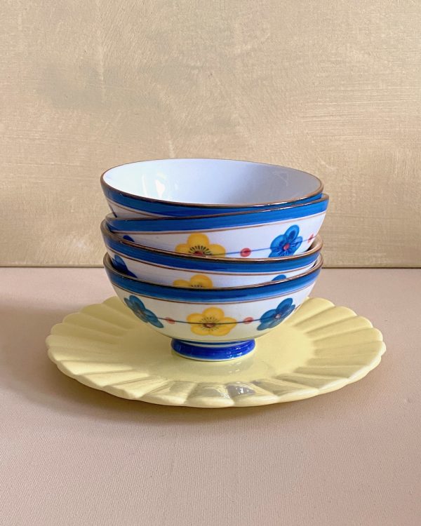 Vintage Sakura Blossom Porcelain Bowl Set of 4