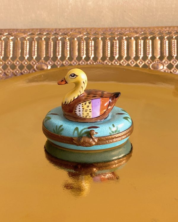 Vintage Limoges Porcelain Mallard Duck Box