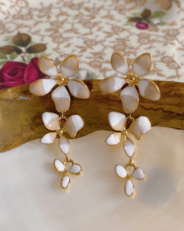 Enamel Flower Grove Drop Earrings