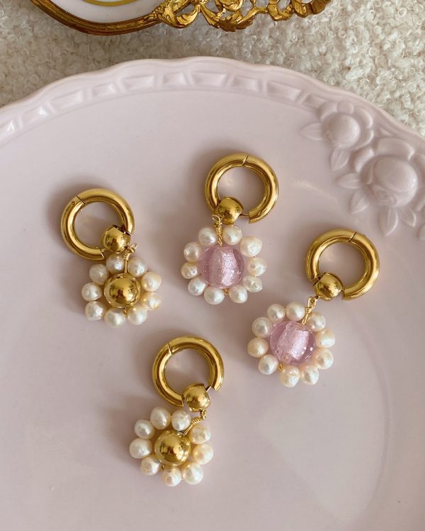 Freshwater Pearl Blossom Flower Earrings