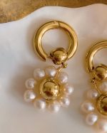 Freshwater Pearl Blossom Flower Earrings