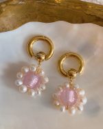 Freshwater Pearl Blossom Flower Earrings