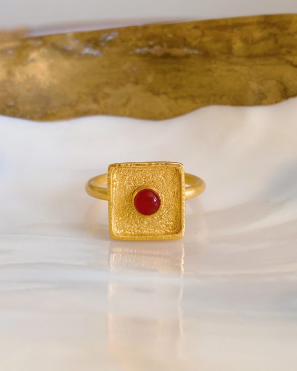 Gemstone Square Treasure Ring