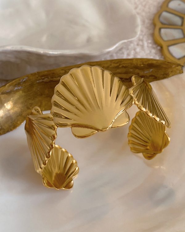 Gold Seashell Cuff Bracelet