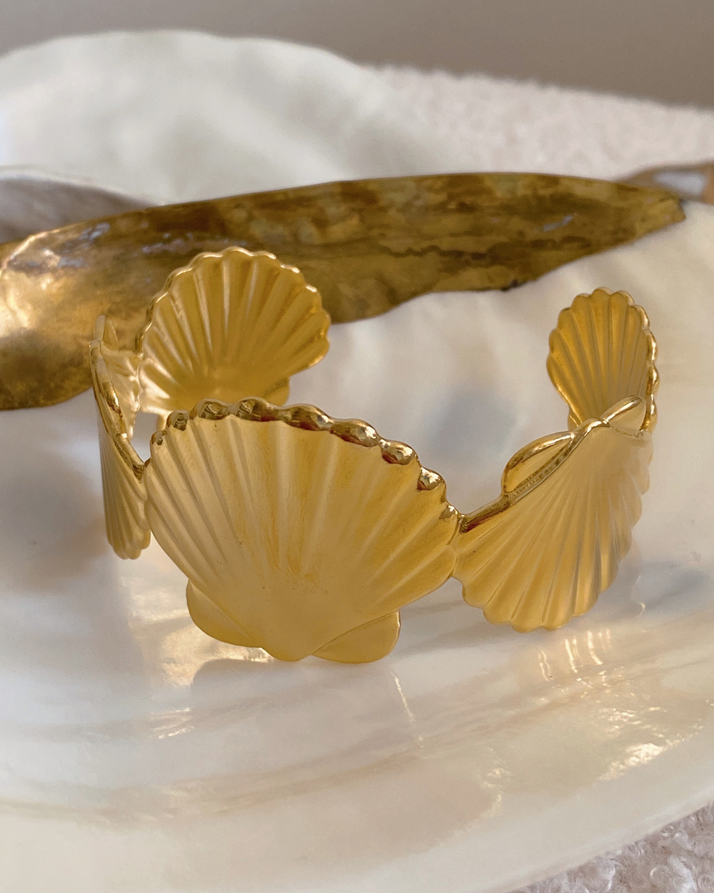 Gold Seashell Cuff Bracelet