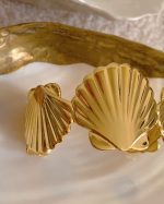 Gold Seashell Cuff Bracelet