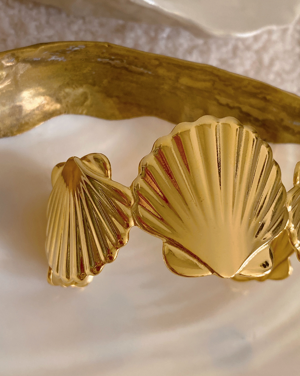 Gold Seashell Cuff Bracelet