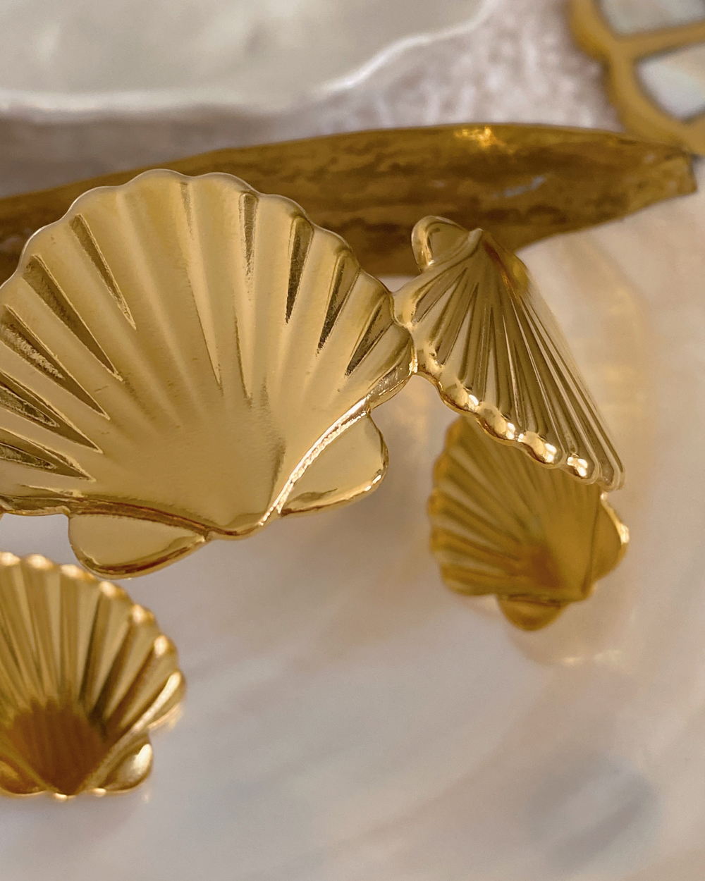 Gold Seashell Cuff Bracelet