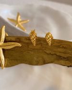 Gold Seashell Stud Earrings