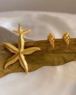 Gold Seashell Stud Earrings