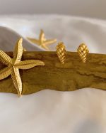 Gold Seashell Stud Earrings