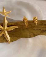Gold Seashell Stud Earrings