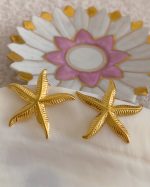 Gold Starfish Stud Earrings