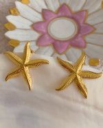Gold Starfish Stud Earrings