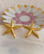 Gold Starfish Stud Earrings