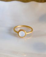 Handmade Gemstone Ring Halo