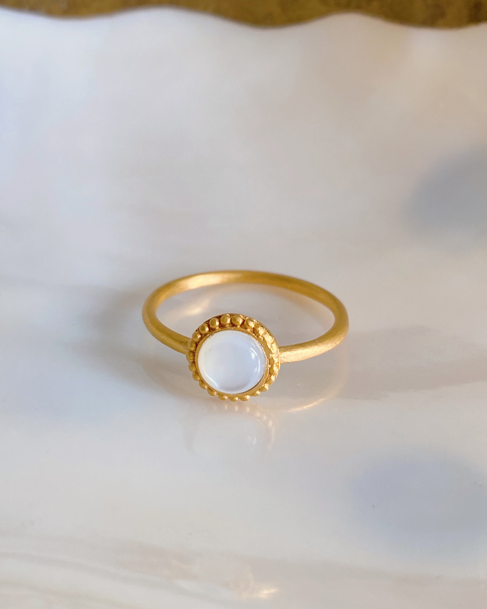 Handmade Gemstone Ring Halo
