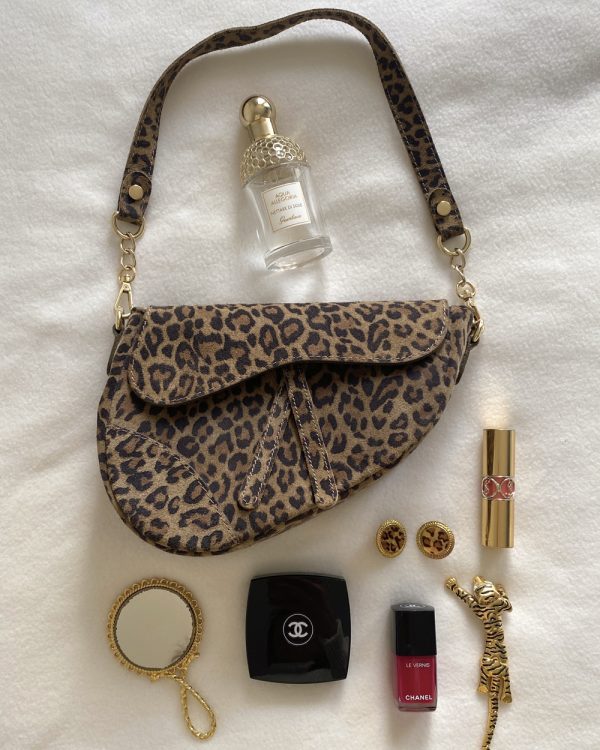 Suede Leopard Saddle Bag