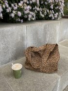 Suede Leopard Tote Bag