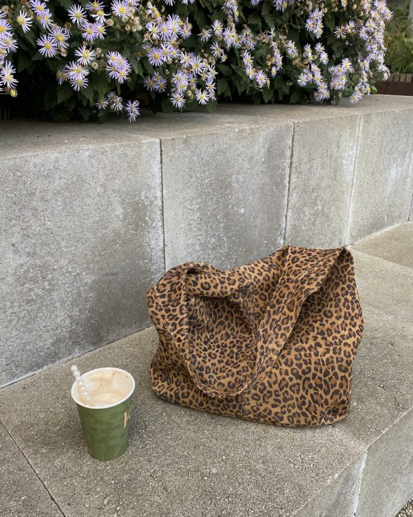 Suede Leopard Tote Bag