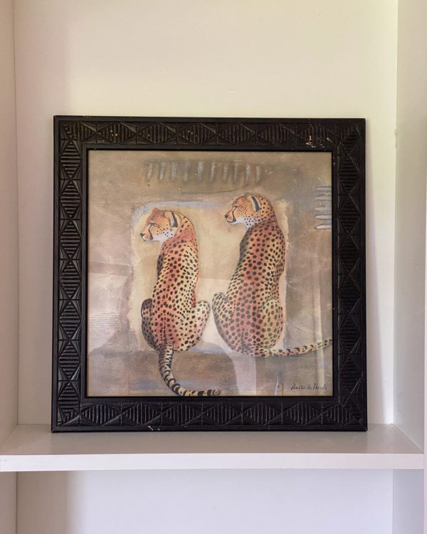 Vintage Regal Cheetah Couple Framed Art