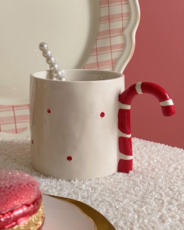 Candy Cane Ceramic Mug